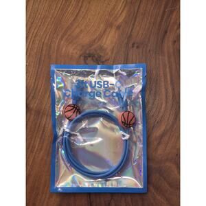 Target 3 Foot Long Blue USB-C to USB-C Phone Charger With Basketball Charms sb31